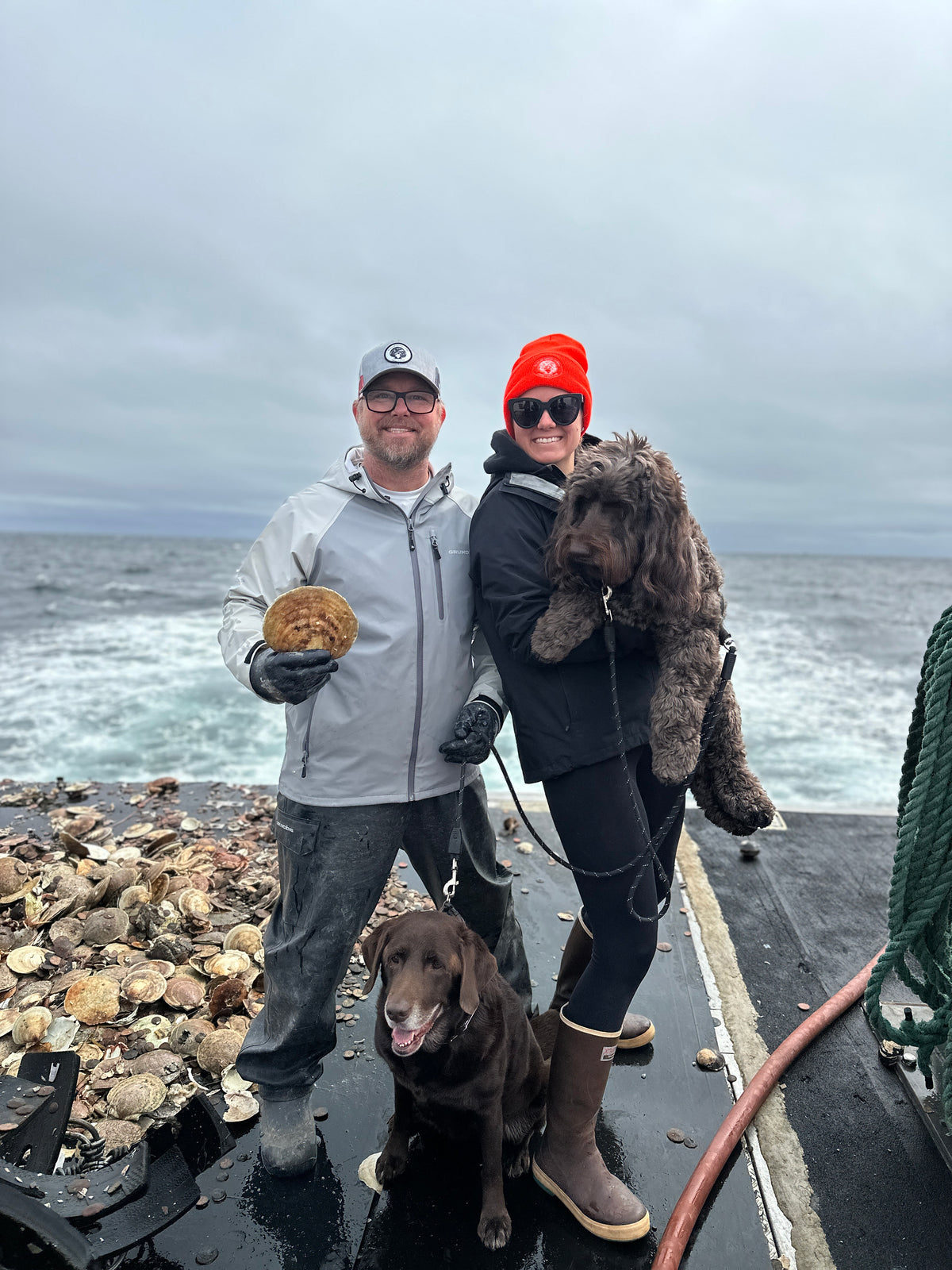Brady and Amanda on the deck of the F/V Salted!
